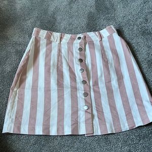 Favlux pink and white striped skirt.